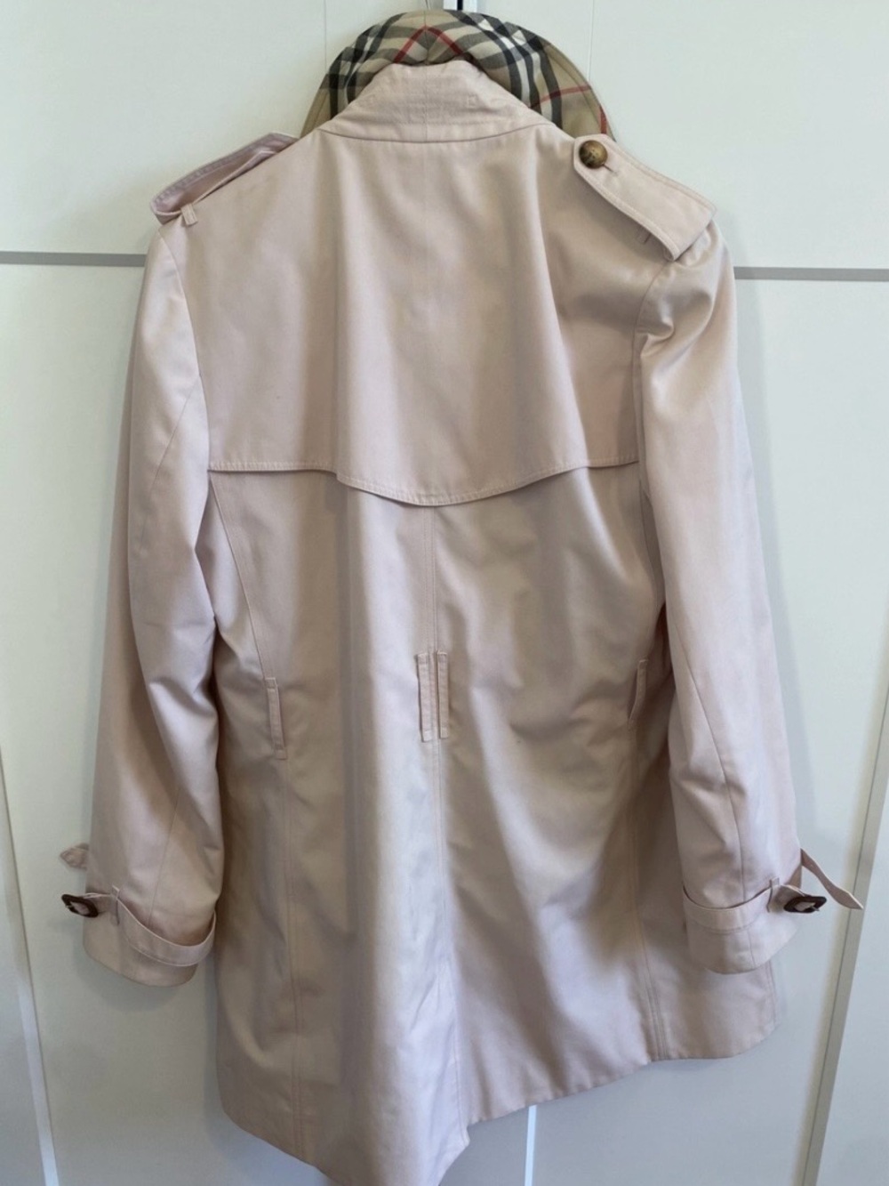 Burberry London Slim Fit Light Pink Trench Coat Nova Check UK12 US10 - Picture 5 of 15